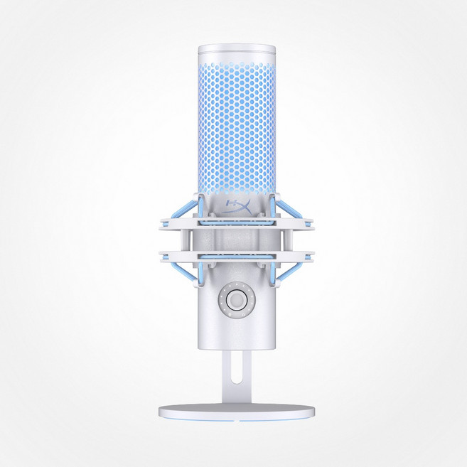 HyperX QuadCast 2 USB 電競麥克風 白色 雪白藍光 高解析錄音室音質 觸控靜音, AN1D9AA