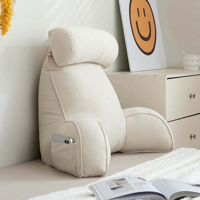BLACK K7 1인용 등받이 쿠션 의자 침대 쇼파 사무실 쿠션, 화이트