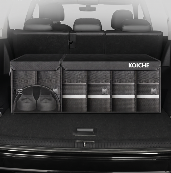코이체 프리미엄 차량용 신발수납함 깔끔이 트렁크 정리함, 블랙(특대형110L)