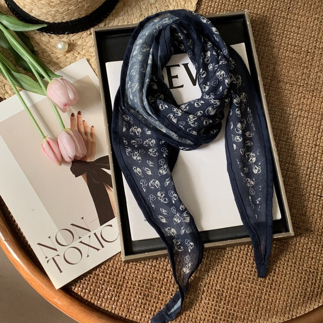 모델엄마 프렌치무드 고급 아사면 마름모 뾰족스카프 (2colors)