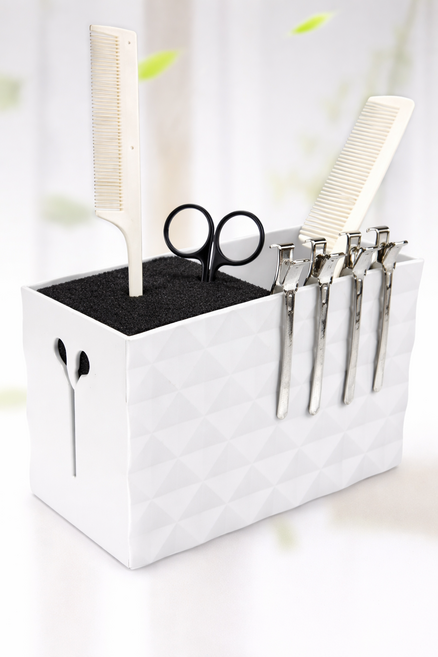 키밍 미용실 가위꽂이 수납함 헤어핀 거치대 다용도 정리함, 화이트