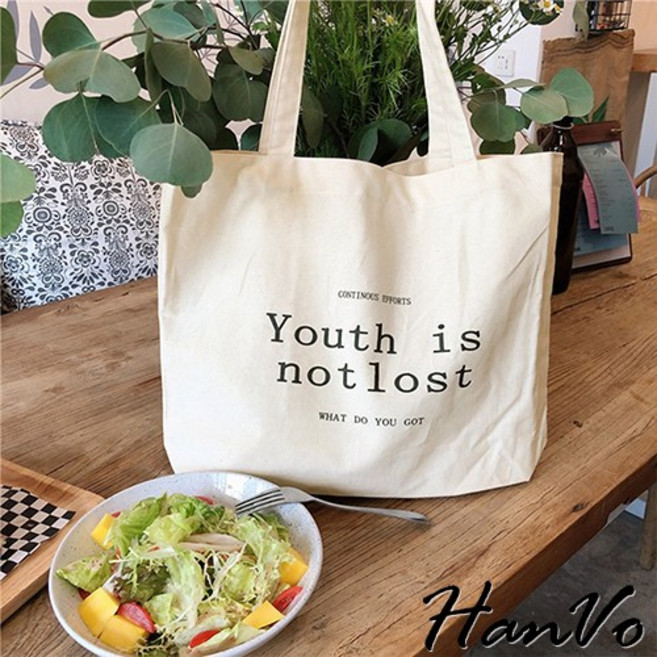 HanVo 帆布包 韓國百搭實用大容量包包 上課上班包 女生配件 C05-1070