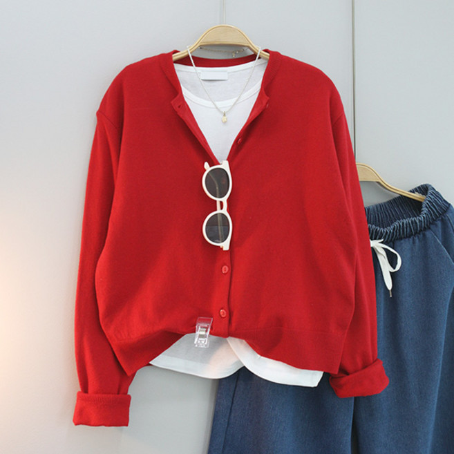 달콩 여성 봄신상 기본가디건 나노라운드니트가디건 국내제작 고퀼리티