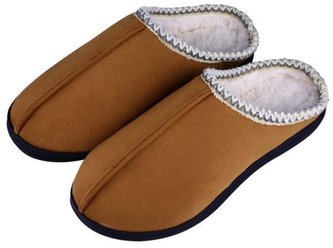 아이젠 Comwarm- 겨울 코튼 슬리퍼 남녀 공용 미끄럼 방지 푹신한 신발 디자인 슬라이드 커플 실내 집, 44-45(10.4-10.6inch)_CHINA, [06] Brown2