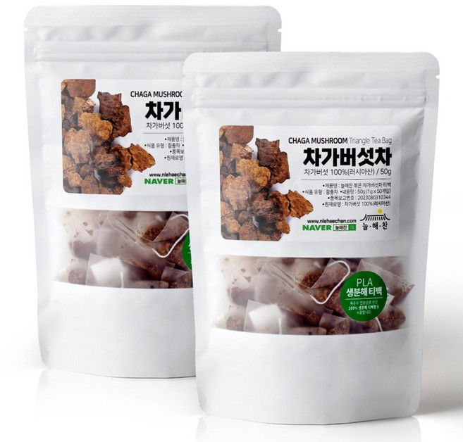 늘해찬 볶은 차가버섯 티백 차가버섯차 티백 삼각티백 대용량, 1g, 100개입, 1개, 1g