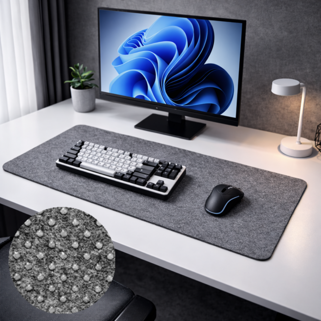 하이어웨일 소음완화 미끄럼방지 데스크 매트, 80 x 40 cm