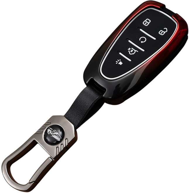 쉐보레 호환 차 케이스 자동차 스마트키 커버 메탈 리모컨 키홀더 차량용품, 5버튼_MG06, 레드