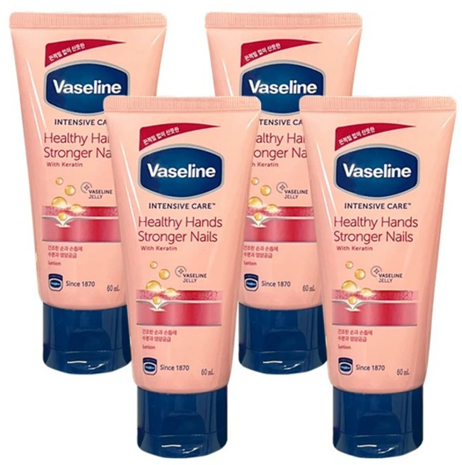 바세린 인텐시브 케어 헬씨 핸드 앤 스트롱거 네일 로션, 60ml, 4개 - 쿠팡