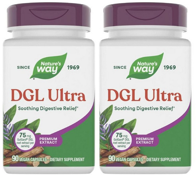 Nature's Way 네이처스웨이 DGL 울트라 프리미엄 감초 루트 추출물 캡슐 90정, 2개