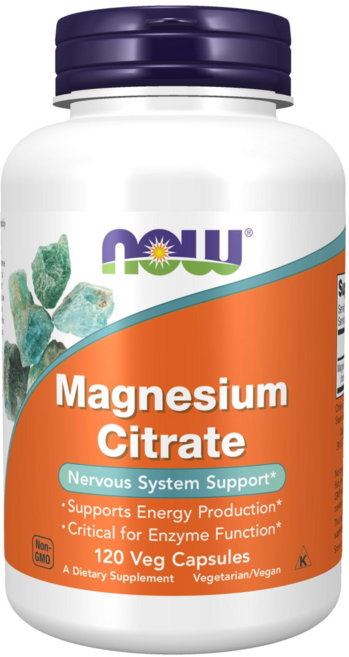 NOW Foods 檸檬酸鎂素食膠囊, 120顆, 1罐