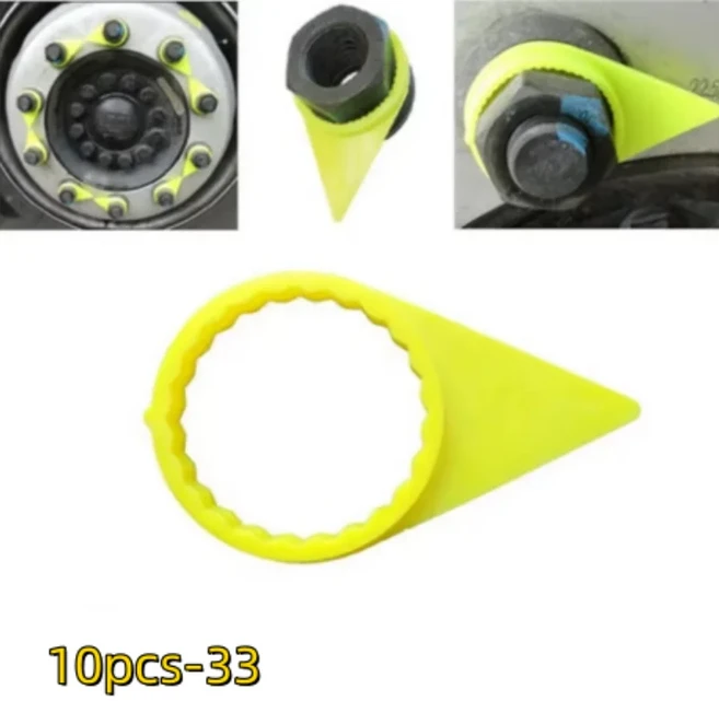 호환 10Pcs 차량 휠 매트 카펫 러그 너트 체크 표시기 33MM 너트 22mm 스터드 트럭 노란색 차량 바퀴 타이, 01 10PCS