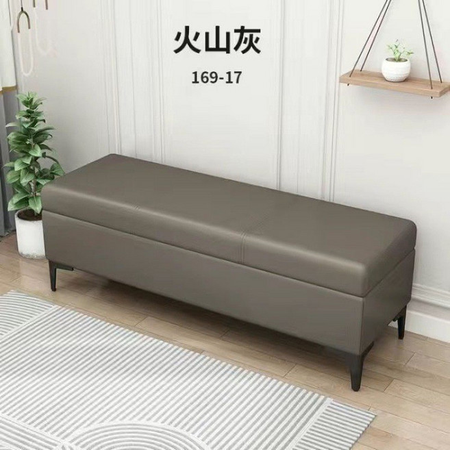 家用門口換鞋凳 長條凳 沙發凳, 火山灰,130*40*43cm【可儲物】, 1個