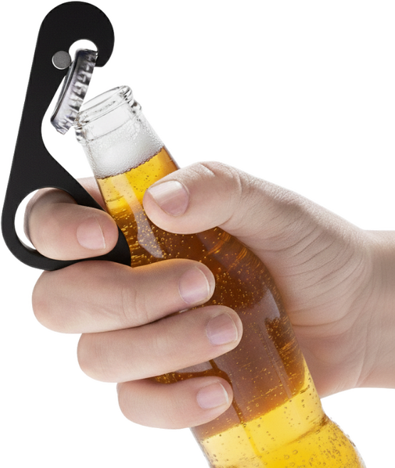 NOAEL 간지나는 한손 맥주 병따개 그립오프너, 1개, Black