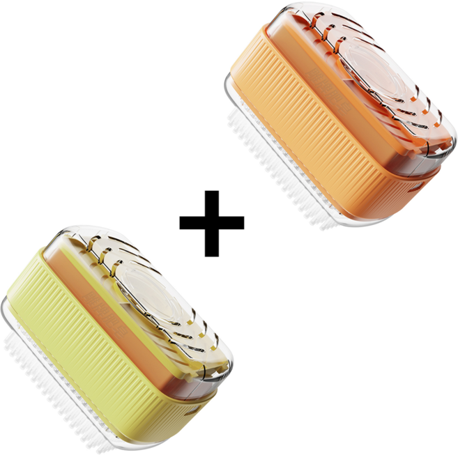 쉽게빨자 솔 달린 빨래 비누 세탁 거품 롤러 케이스 1+1, 노랑1개+주황1개, 1개