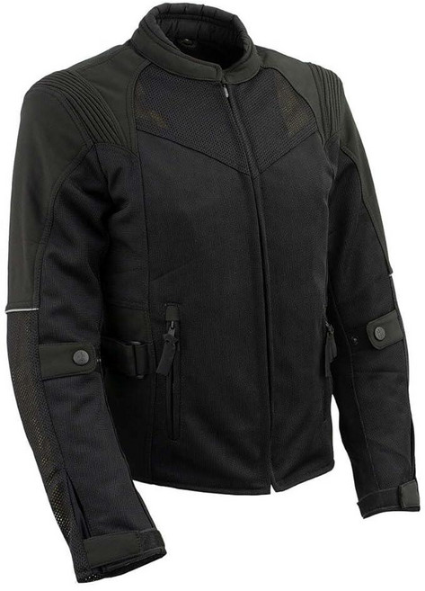 Milwaukee Leather Women’s Classic Textile Crossover Motorcycle Jacket - 1300D Nylon Vented All-S, XX-Large, Mpl22705-black