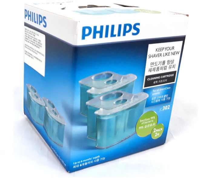 필립스 면도기 세척액 카트리지(2개입) JC302/스마트클린전용, 1개, 2개입