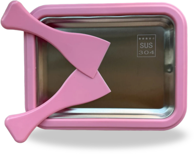 쉬어가게 철판 아이스크림 메이커 304 스테인레스, 핑크