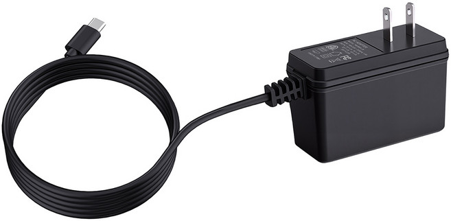 DOBE AC 變壓器 45W 1.5米 適用 Nintendo Switch/Switch OLED, 黑, 1個, 主機充電-美規 TNS-869A