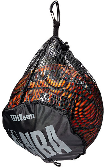 윌슨 싱글 농구공 가방 WTBA70040, 블랙, 1개
