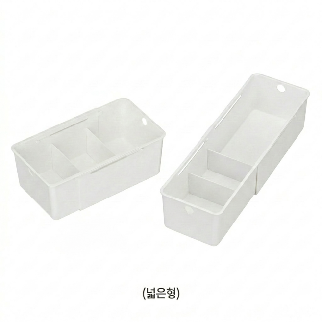 서랍정리함 길이조절 수납함 화장품 정리함 주방 욕실 칸막이 수납 트레이 친환경 PP 화이트, 1개, 화이트(넓은형)