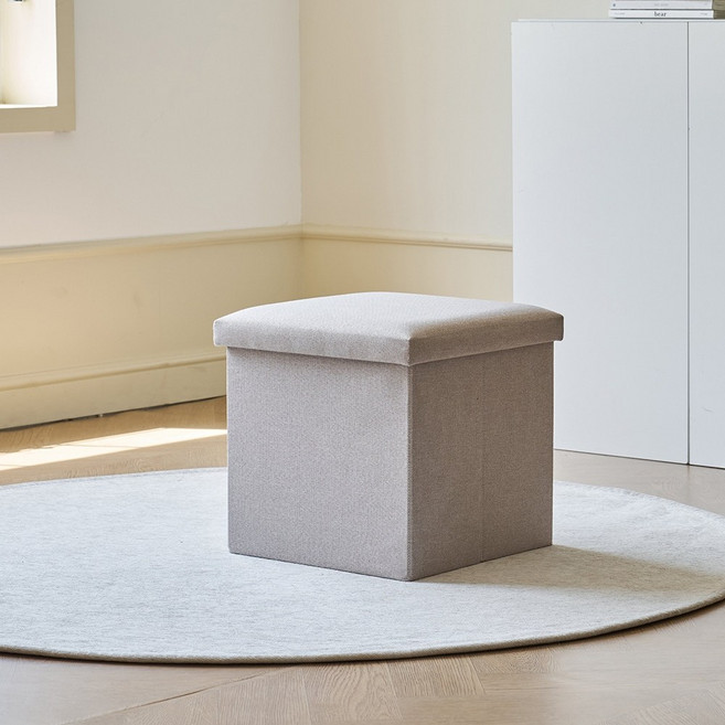 [MODERN HOUSE 중계점] [가구 택배발송] 폴더블 수납스툴 W380 베이지 CF1225001, 1개