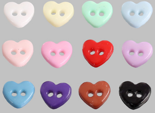 큐티 미니단추-6mm하트(10개) [B3520], 라이트핑크, 1개