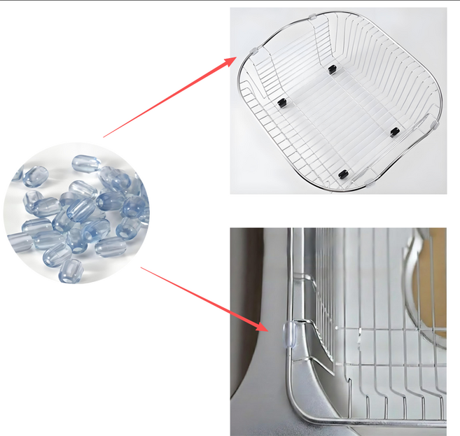 Seonsi home 바구니 고무링 건조대 고무 패킹 미끄럼방지, 6개, 투명