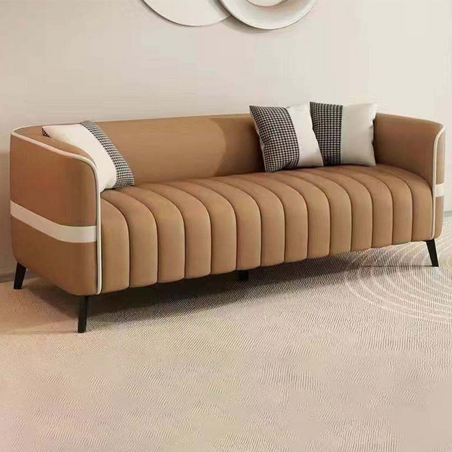 북유럽 감성 심플 라운지 거실용 고급 푹신한 카페 소파, 브라운색(B)