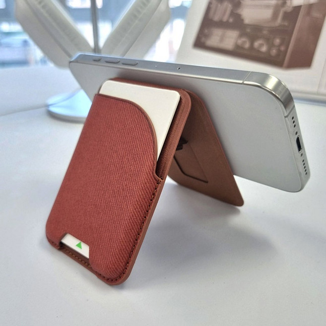 남녀공용 포켓 가죽 심플 거치대카드지갑 자석무료증정