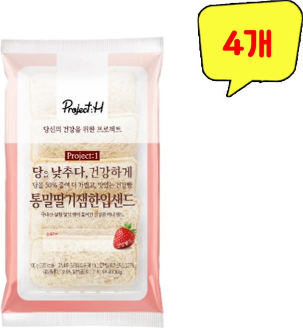 삼립 통밀 딸기잼 한입샌드, 4개, 100g