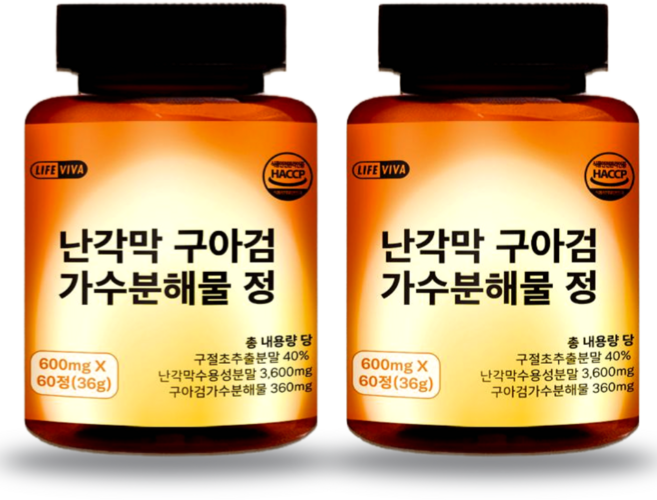 라이프비바 중장년 척추협착 허리재건 난각막 가수분해물 식약처 HACCP, 2세트, 60정