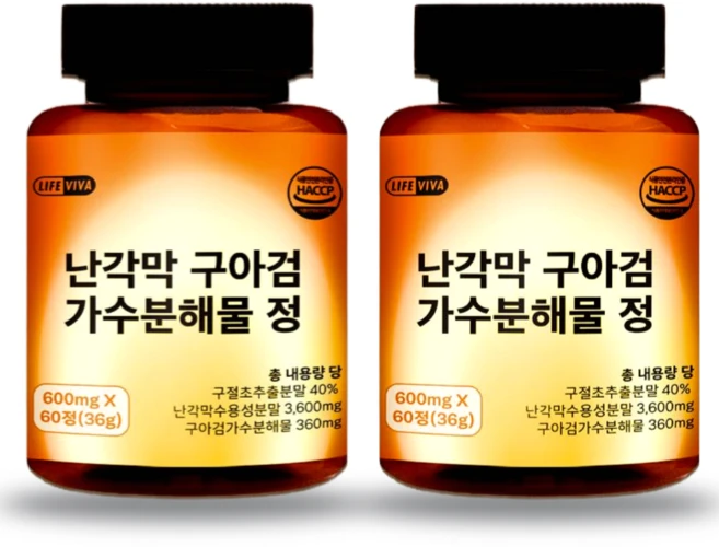 라이프비바 중장년 척추협착 허리재건 난각막 가수분해물 식약처 HACCP, 2세트, 60정 - 쿠팡