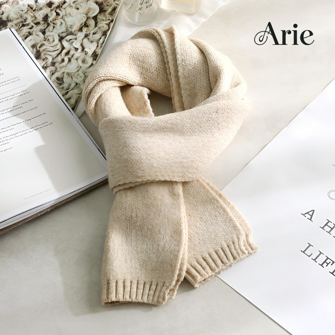 아리에 베이직 감성 니트 목도리 울 머플러