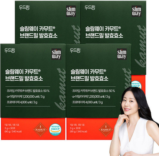 두드림 슬림웨이 카무트 브랜드밀 발효효소, 4박스, 30회분