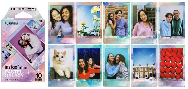 FUJIFILM instax mini Pastel Galaxy 拍立得底片 (2入/20張/卡通/空白), 2個