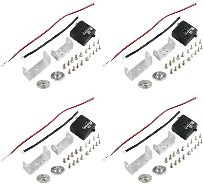 Feetech SCS15 15KG 이중 축 직렬 버스 서보 180 ° 로봇 모델용 각도 제어 가능 모터 브래킷 위치 피드백, 03 4pcs