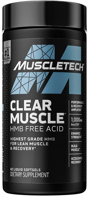 Muscletech Health Clear Muscle HMB 遊離酸 Beta TOR 1000mg 軟膠囊, 42錠, 1個