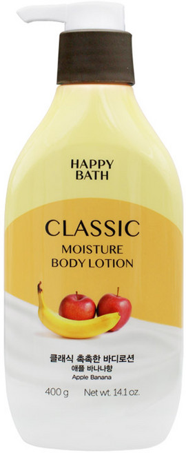 해피바스 정말 촉촉한 바디 밀크 로션, 400g, 400ml, 12개
