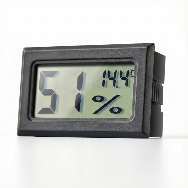 NRC 센서내장형 전자온습도계 파충류 크레스티드게코 육지거북, 1개, 블랙