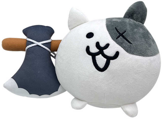 냥코대전쟁 게임 굿즈 냥코 인형쿠션 The Battle Cats 귀여운 배틀 고양이 봉제인형, 22cm