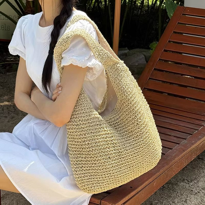 스타일닥터 캐주얼 여성 뜨개 가방 해변 바캉스 숄더 토트백