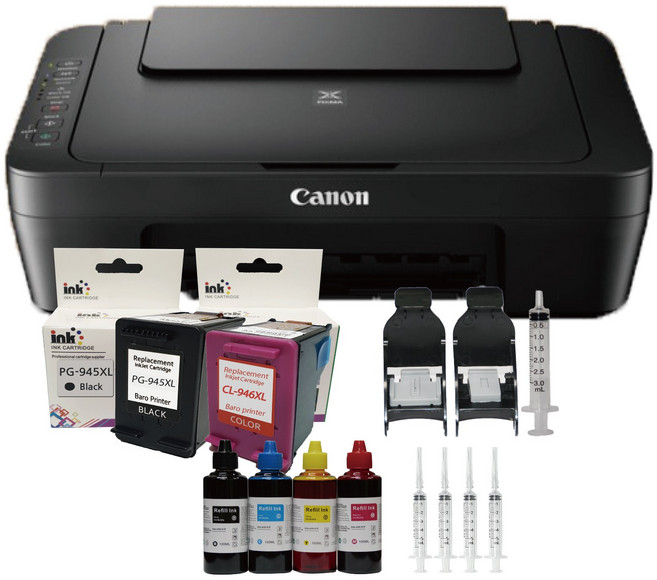 MG3090 WiFi 복합기 무선출력 잉크젯 프린터기 무한잉크 리필 20회분 세트 포함, 3090복합기+4배대용량잉크+리필20회분 세트