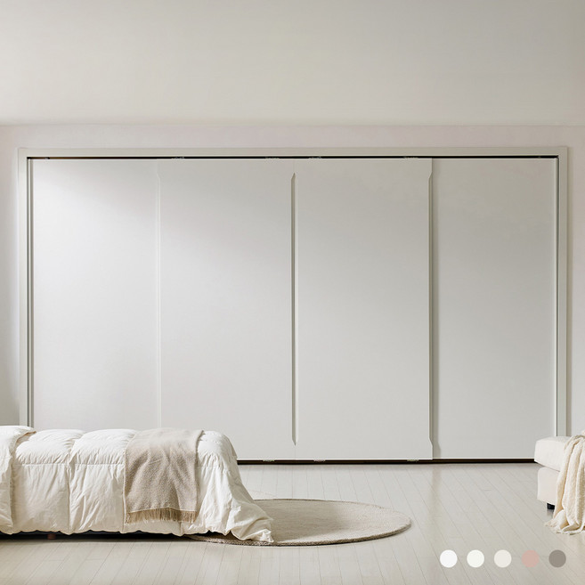 보루네오 히든 슬라이딩 붙박이장 240~390cm E0등급, 로투스핑크, 300cm