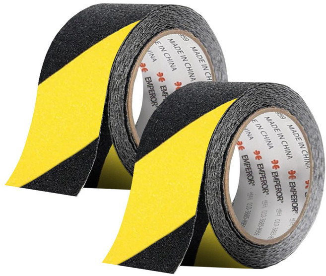 미끄럼방지 테이프 논슬립 계단 바닥 사포 다용도, 2개, 검정노랑
