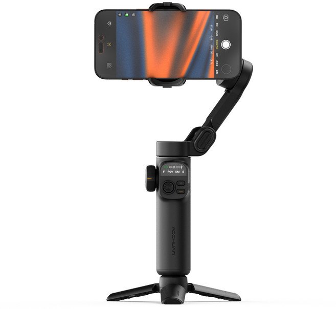 스마트 3축 짐벌 스마트폰 카메라 셀카봉 AI트래킹 삼각대 영상촬영 방송 휴대용, 블랙, SMART X2