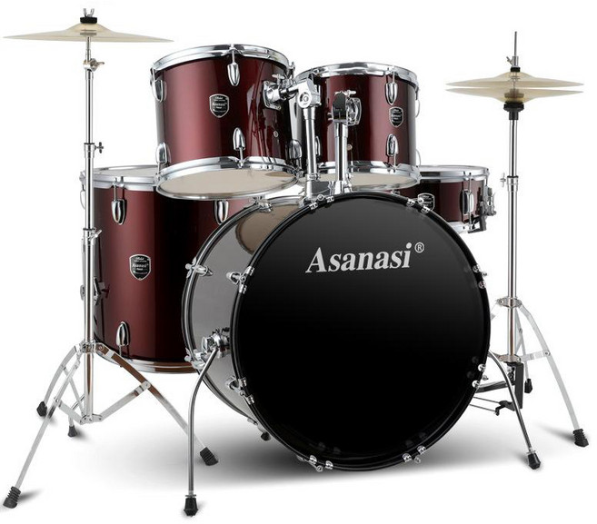 이스턴 코리아 드럼 세트 입문용 연습용 버스킹 추천, 5기통 2심벌 (와인 래드), 1개