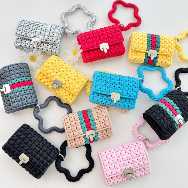 도두리 네트공예 DIY 뜨개질 망스티치 가방 지갑 만들기 뜨기 패키지 - 데이지지갑, 데이지 아이보리, 1세트