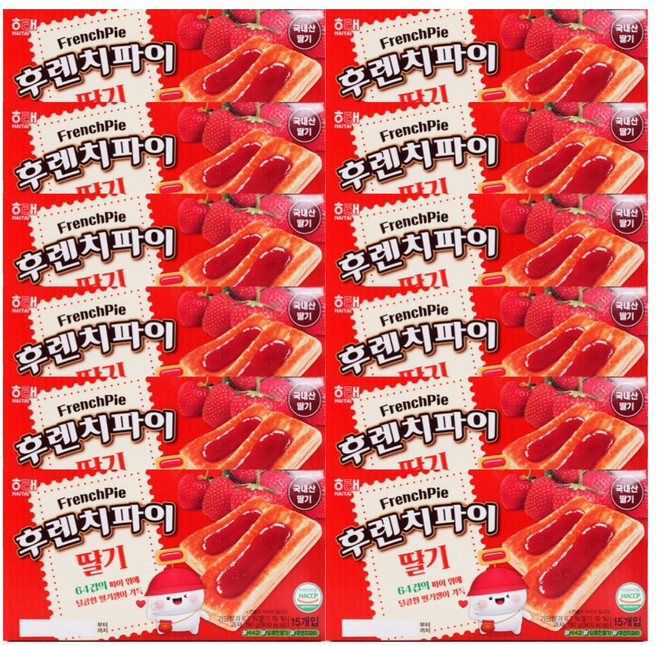 해태제과 후렌치파이 딸기, 192g, 12개