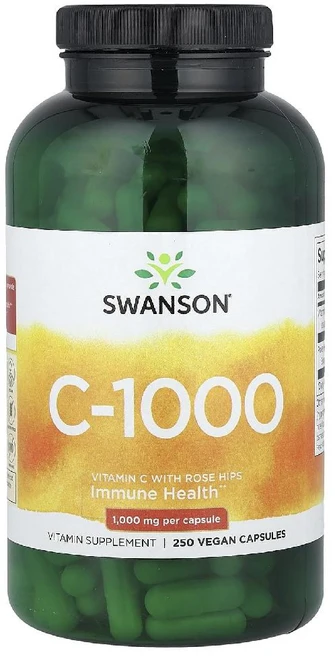 스완슨 비타민C 로즈힙 함유 1000mg 캡슐 250정, 1개 - 쿠팡