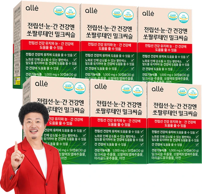 쏘팔메토 전립선 건강 눈 건강 간 밀크씨슬 루테인 소팔메토 소팔매토 남성 레드 알레 영양제, 6개, 30정 - 쿠팡